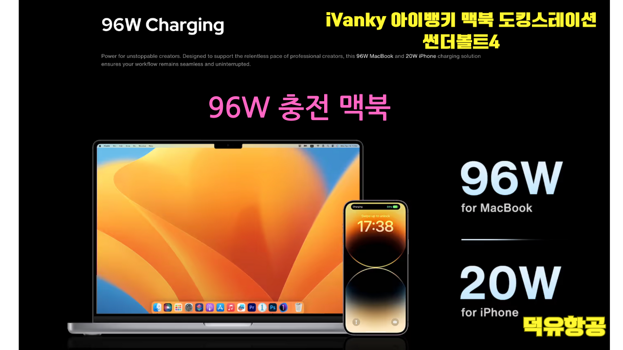 iVanky 아이뱅키 맥북 도킹스테이션 썬더볼트4 독 듀얼 썬더볼트칩 VCD10 FusionDock Max1 퓨젼독 맥스1